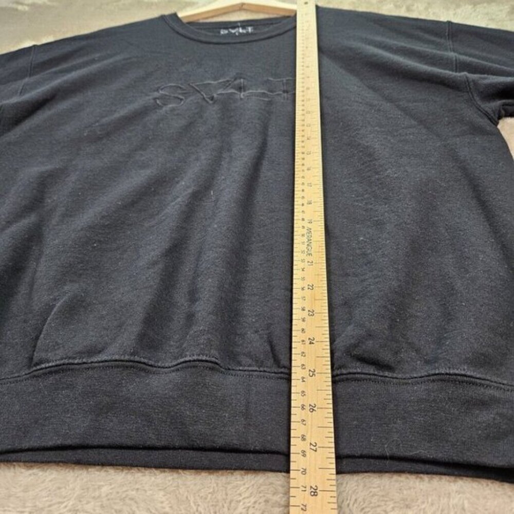 SALT After Party Sweater Cozy Black Pullover Embroidered Spell Out Logo Unisex - Picture 8 of 13